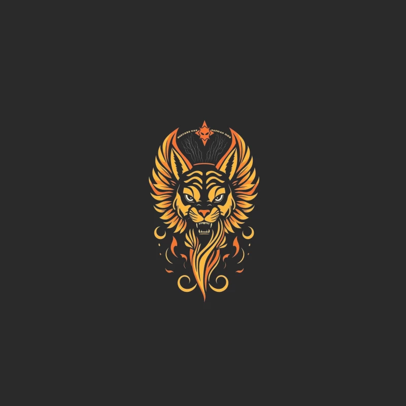 Fierce Winged Lion Illustration Baseball Cap