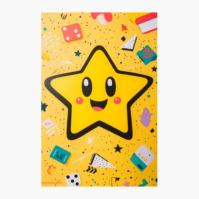 Cheerful Cartoon Star Surrounded by Colorful School Supplies Cotton Tote Bag