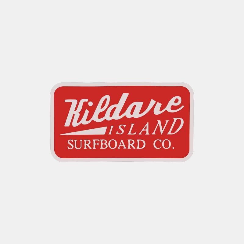 Vintage-Style Red Logo of Kildare Island Surfboard Company Male Tank Top
