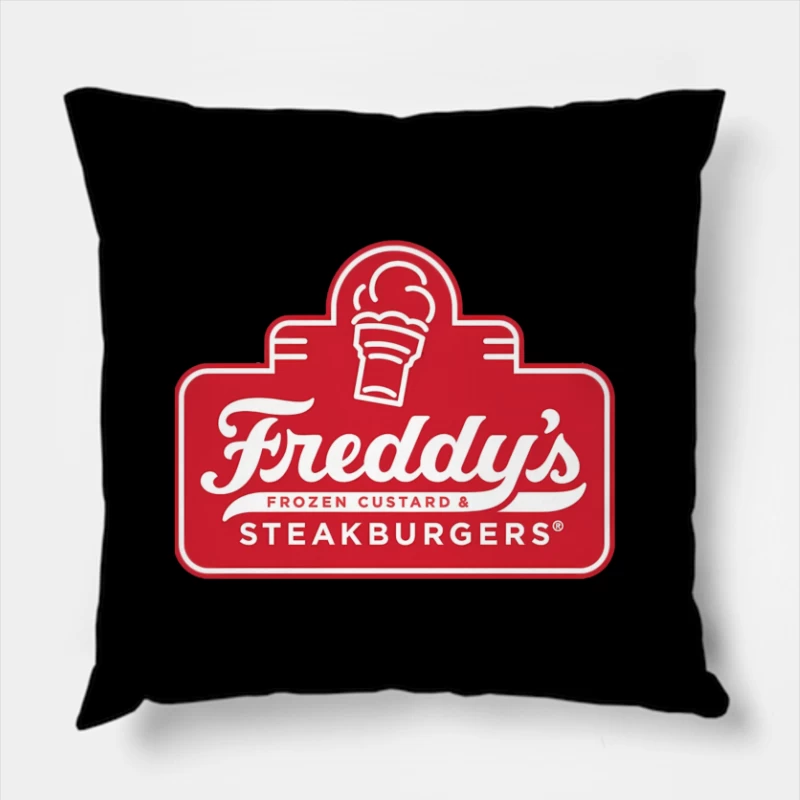 Freddy's Frozen Custard & Steakburgers Restaurant Logo Throw Pillow