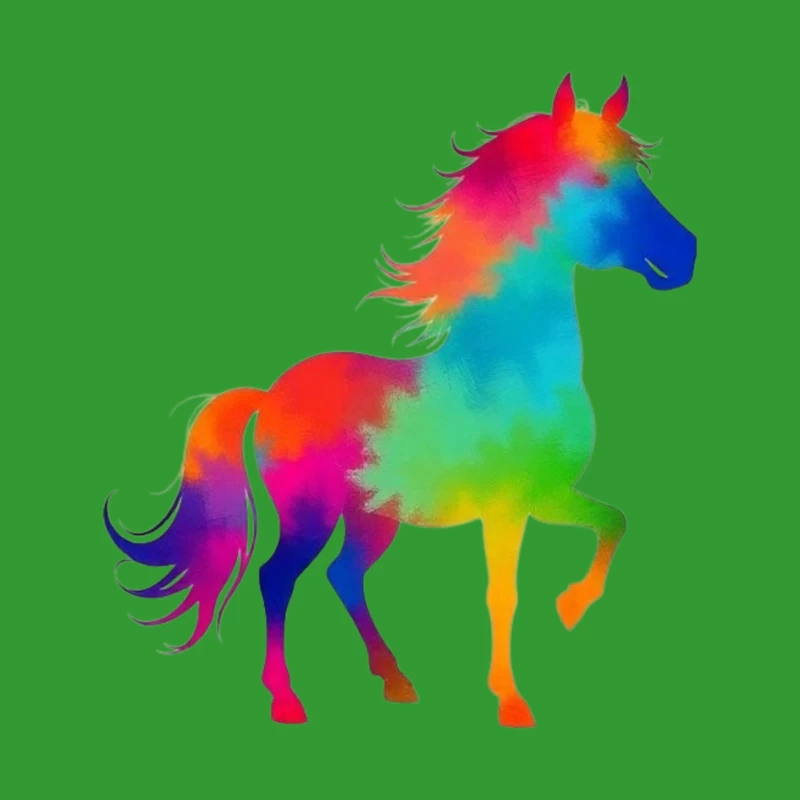 Colorful horse Silhouette Pin