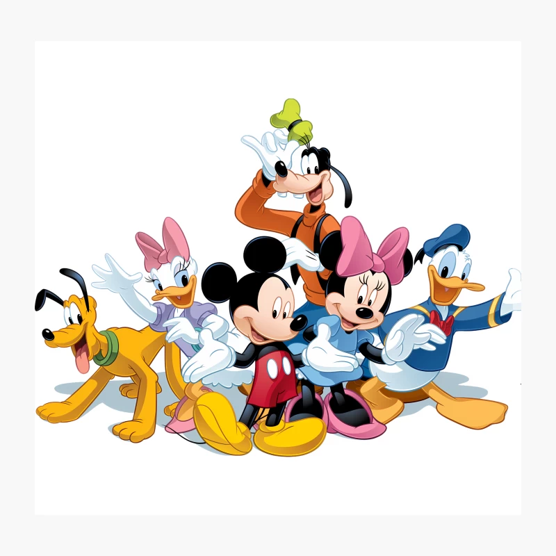 Classic Disney Characters Posing Together Throw Pillow