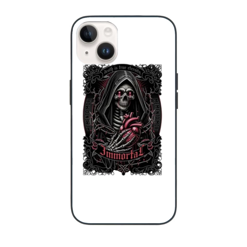 Gothic Immortal Reaper with Anatomical Heart iPhone Case