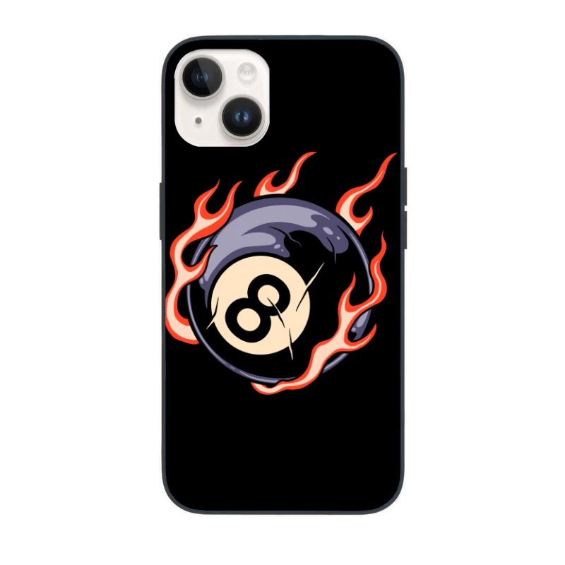 Flaming Eight Ball Illustration iPhone Case