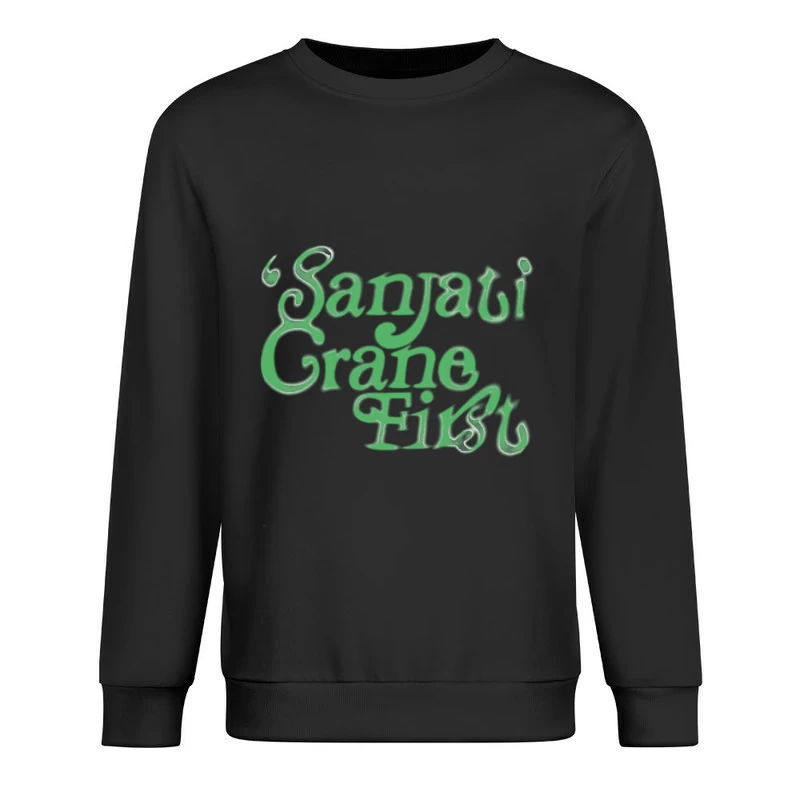 Sanjati Crane Schriftzug Herren Pullover Sweatshirt