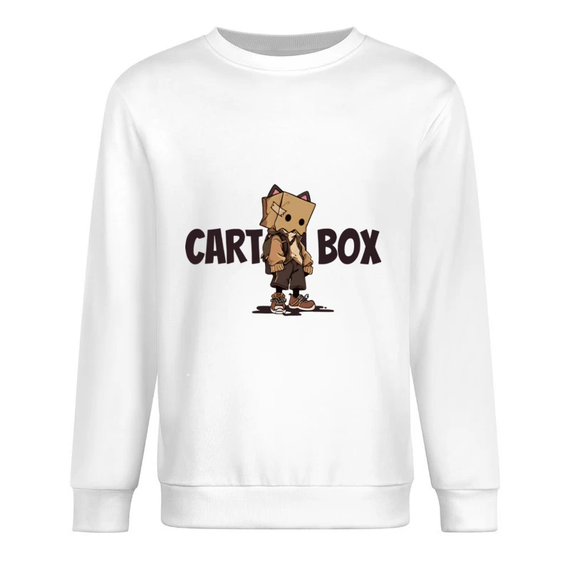 Cartoonfigur mit Pappkarton-Kopf Herren Pullover Sweatshirt