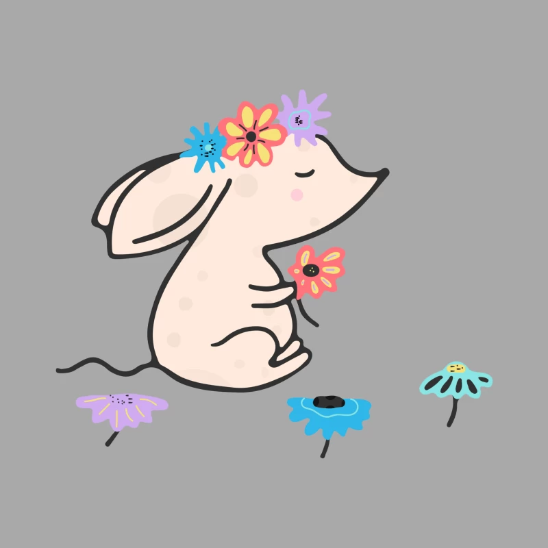 Souris mignonne avec des fleurs Homme Sweat à capuche