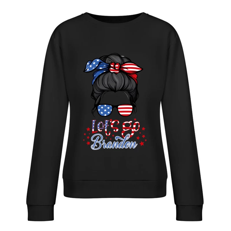 Patriotisches Design mit Flagge und Slogan Damen Pullover Sweatshirt