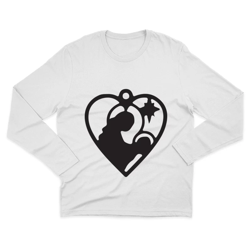 Icône de Noël avec étoile et silhouette Homme Manches Longues T-Shirt