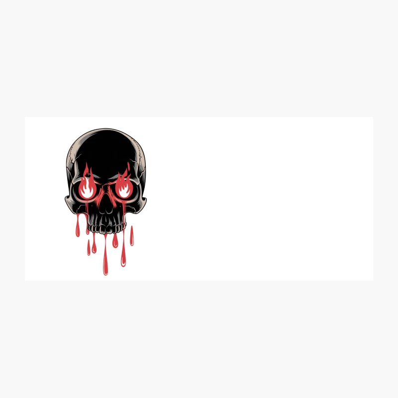 Flaming Eyes Gothic Skull with Dripping Blood Coffee Mug