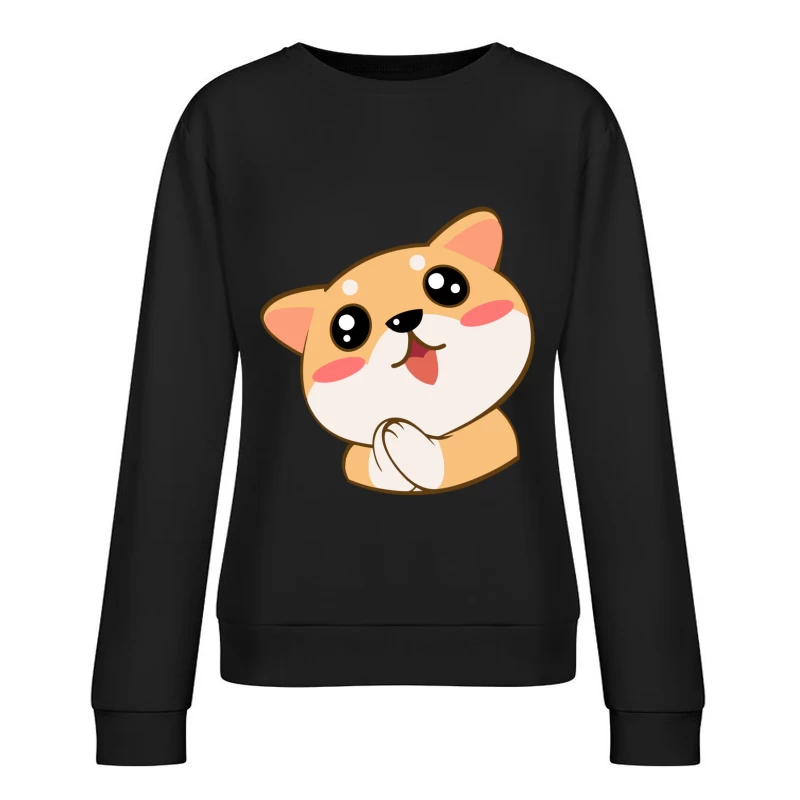 Niedlicher Cartoon-Welpe Damen Pullover Sweatshirt