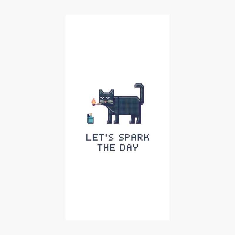 Playful Pixel Cat Sparks Motivation iPhone Case