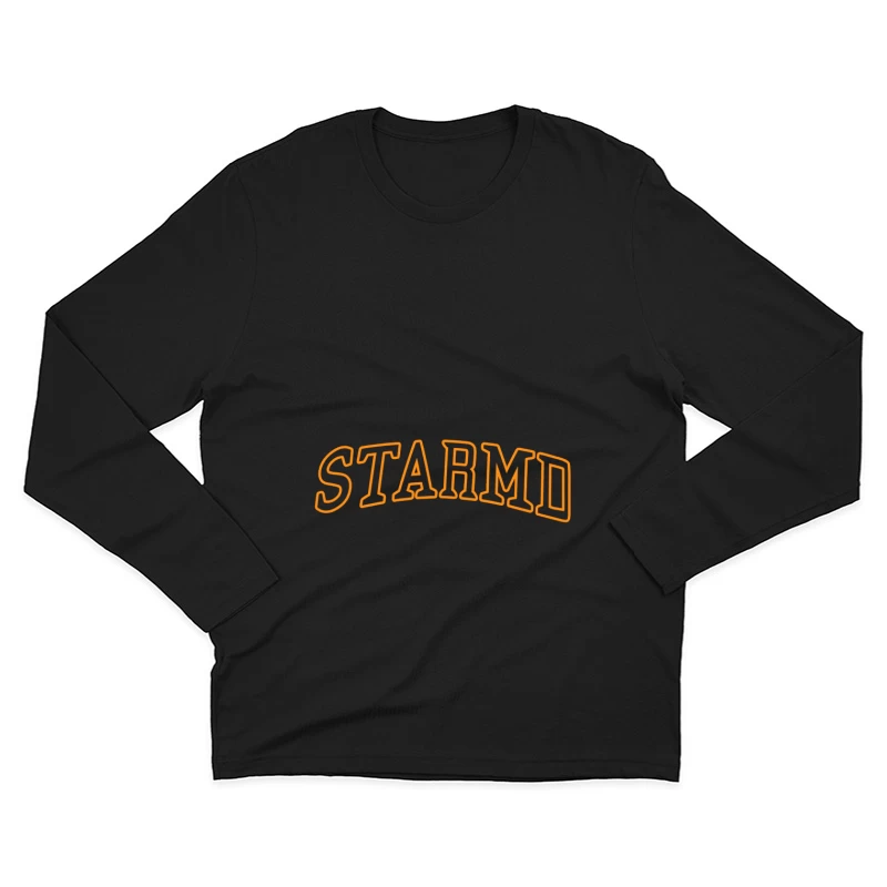 STARMED Orange Schriftzug Herren Langarm T-Shirt