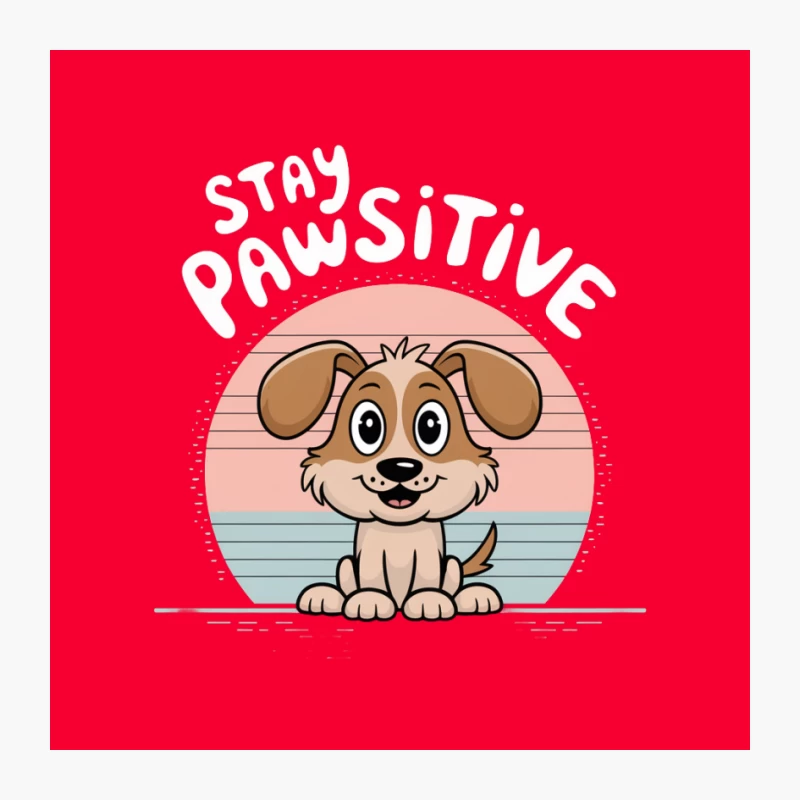 Adorable Cartoon Puppy in Retro Pastel Style Pin