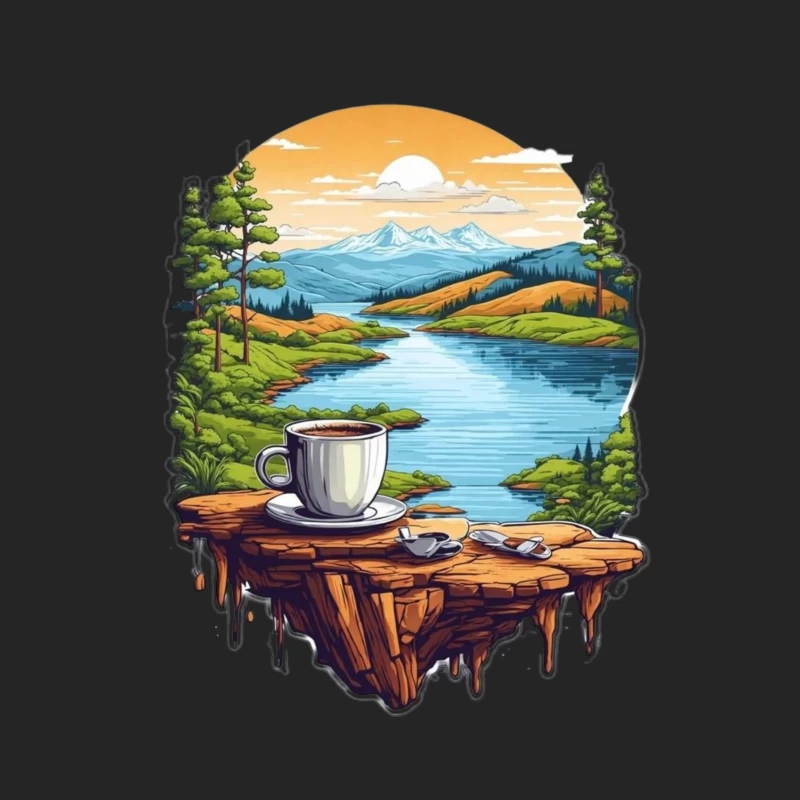 Scenic Coffee Landscape Male Pullover Sweatshirt