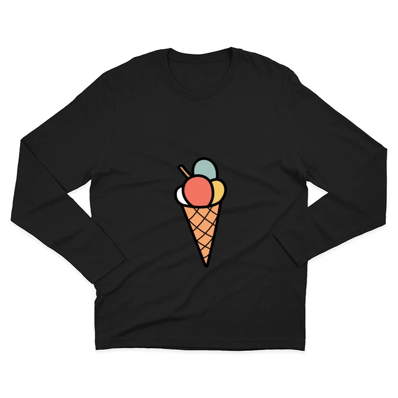Cône de glace coloré Homme Manches Longues T-Shirt