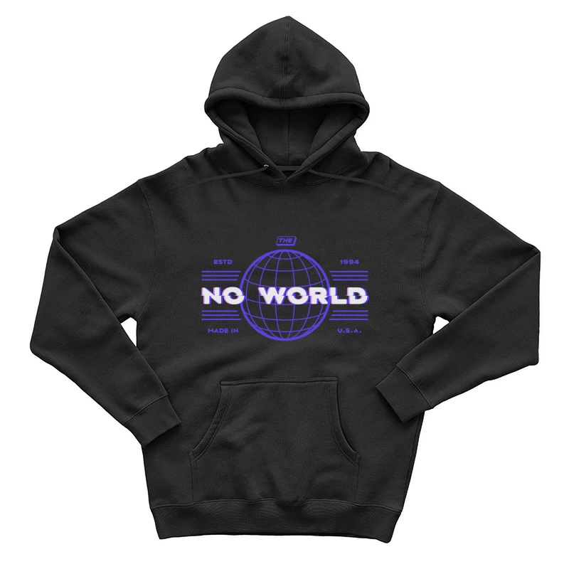 No World Globus Design Herren Pullover Hoodie