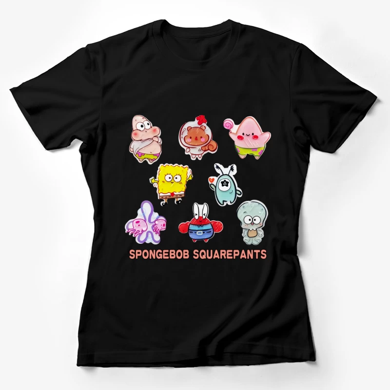 Niedliche SpongeBob Charaktere Damen T-Shirt