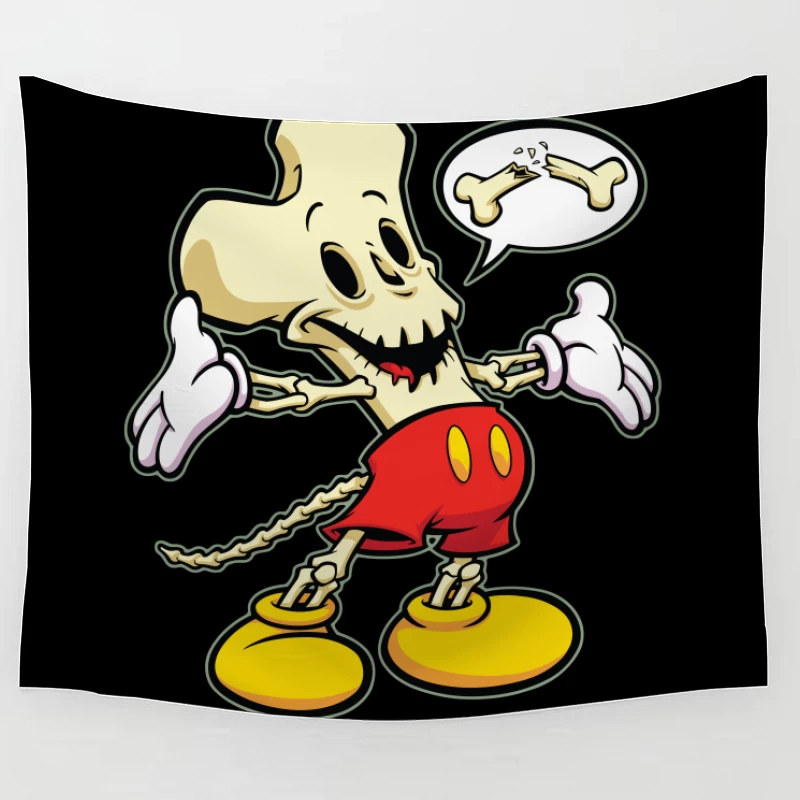 Cartoon Skeleton Character Tapestry