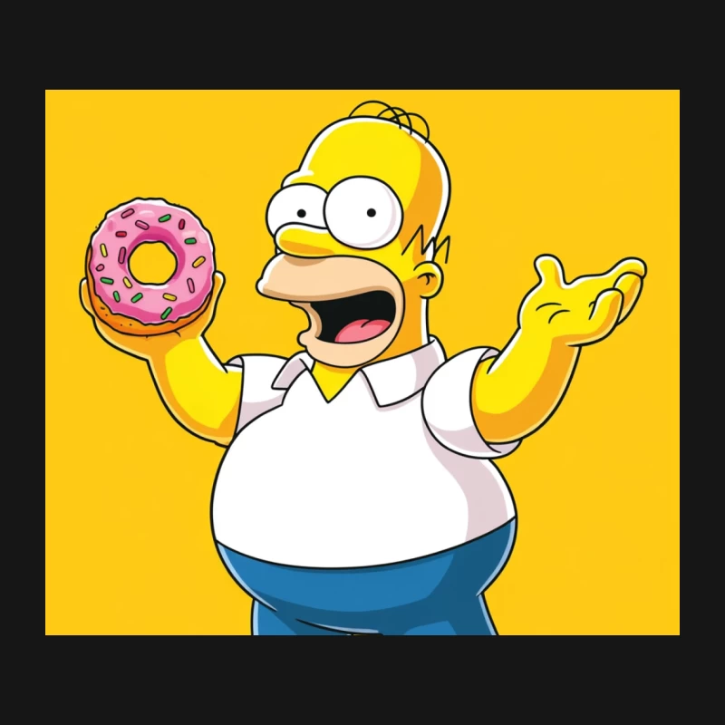 Homer Simpson: Iconic Cartoon Character with Donut Mouse Pad
