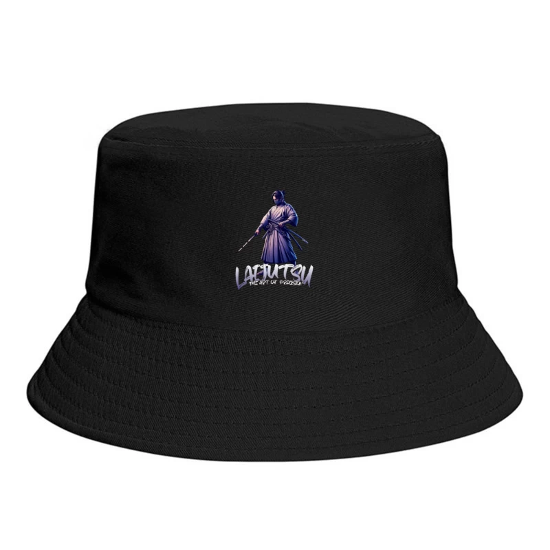 Japanese Samurai Warrior in Combat Stance Bucket Hat