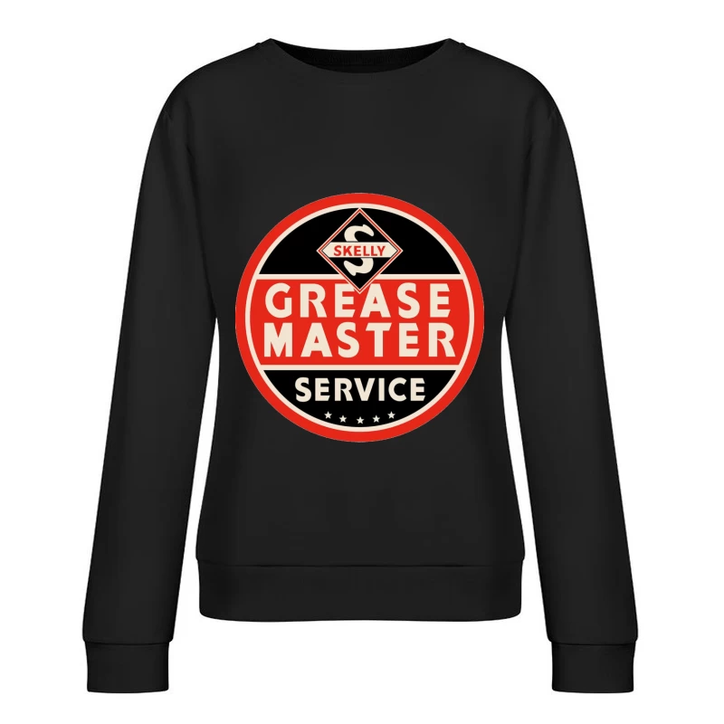 Vintage Skelly Grease Master Service Station Sign Female Pullover Sweatshirt