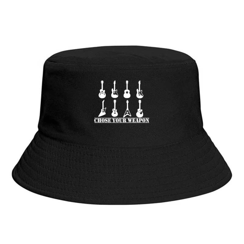 Choose Your Weapon Guitar  Funny  retro music guitarist metal Bucket Hat