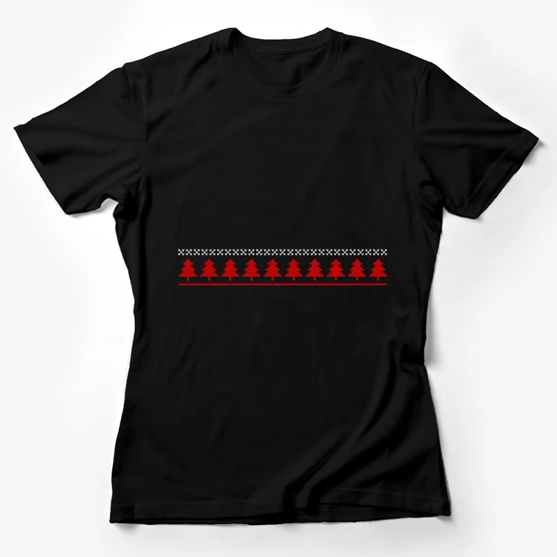 Motif de Noël en tricot rouge et blanc Femme T-Shirt