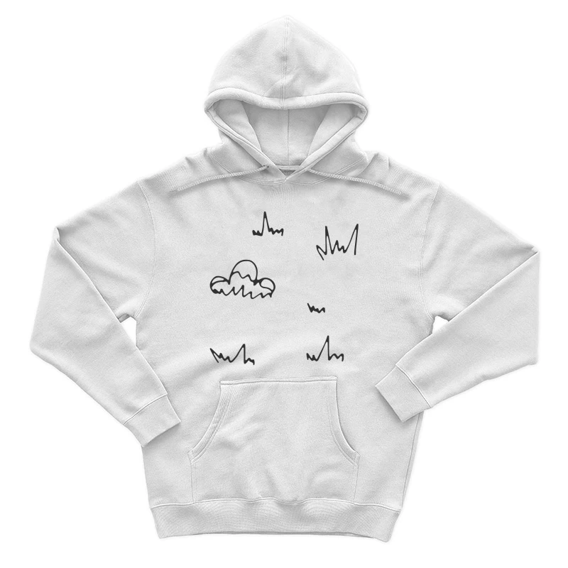 Nuage et Herbe Doodle Homme Sweat à capuche