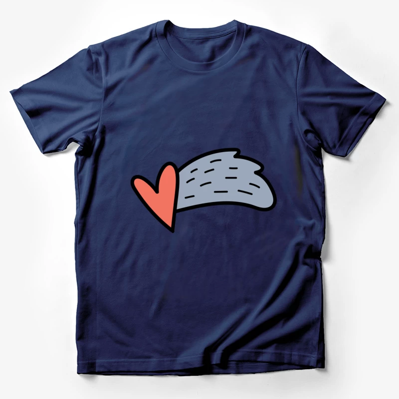 Design de cœur et aile artistique Homme T-Shirt