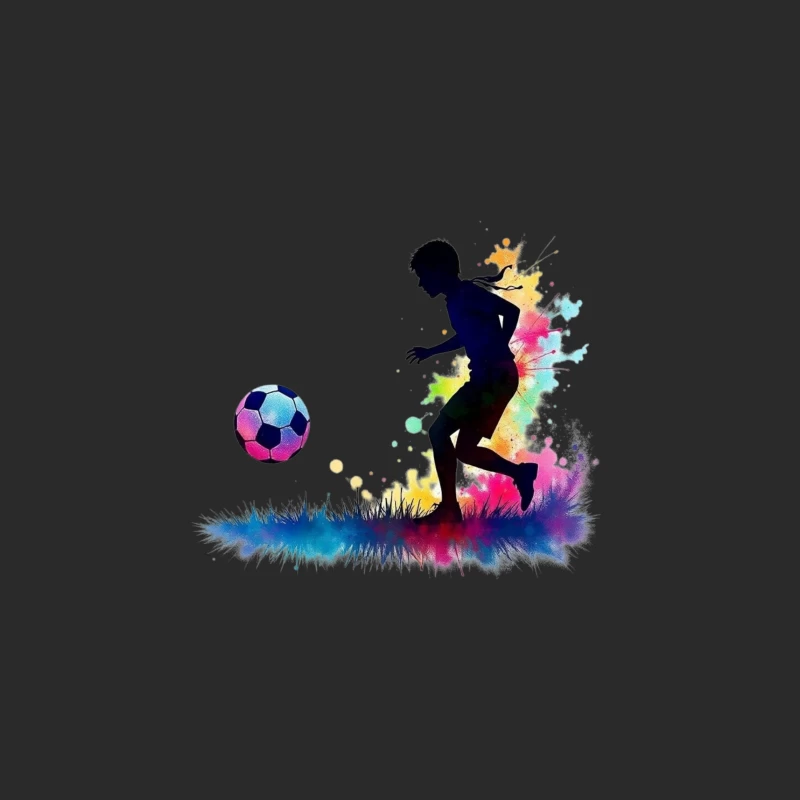 Silhouette of a Soccer Player with Color Splash Baseball Cap