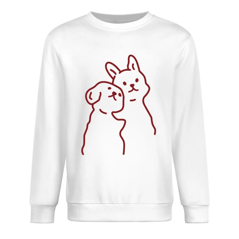 Süße Tierzeichnungen: Hund und Katze Herren Pullover Sweatshirt
