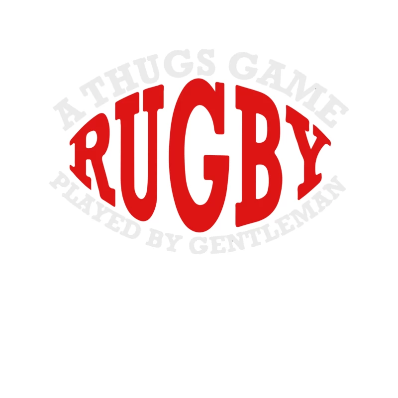 Red Rugby Typography: A Gentleman's Game Slogan Tapestry