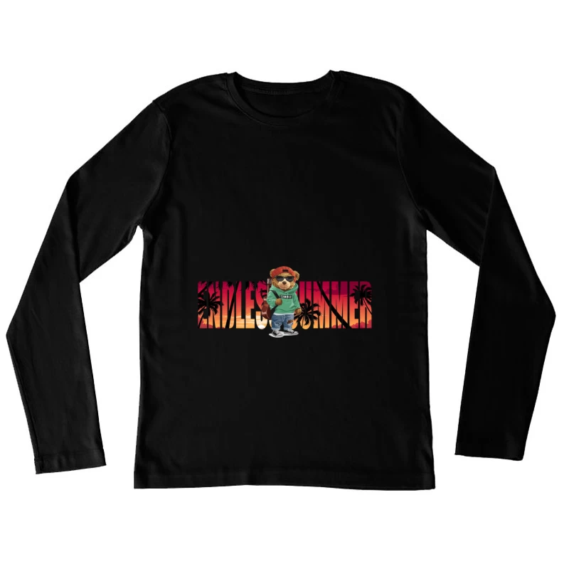 Cool Bear Enjoying Endless Summer Vibes Female Long Sleeve T-Shirt