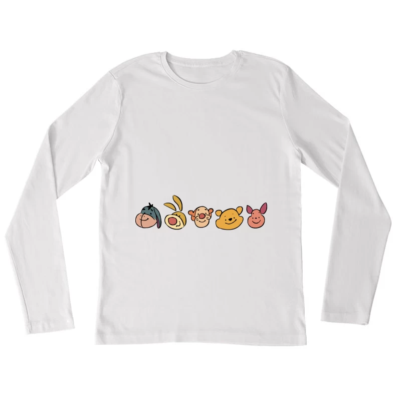 Freundliche Charaktere im Cartoon-Stil Damen Langarm T-Shirt