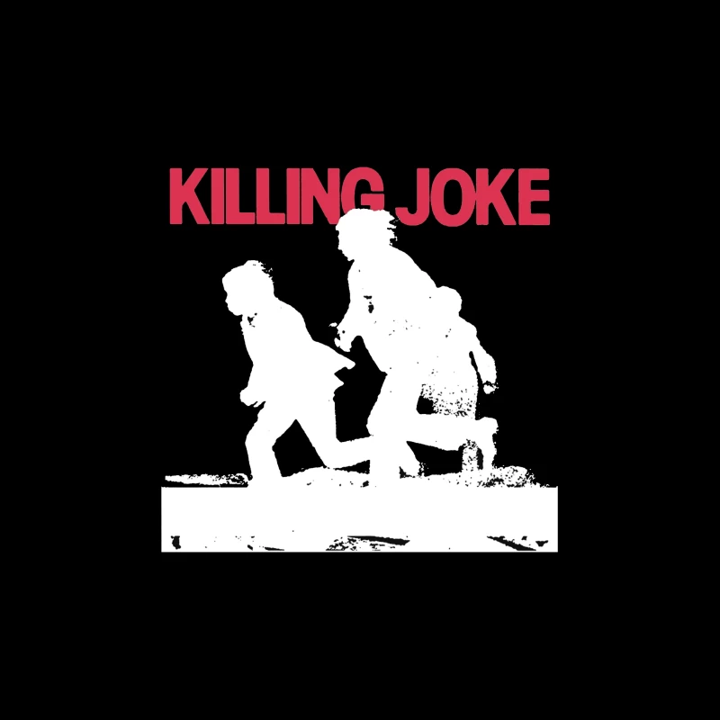 Killing Joke Post-Punk Album Cover with White Silhouettes Tapestry