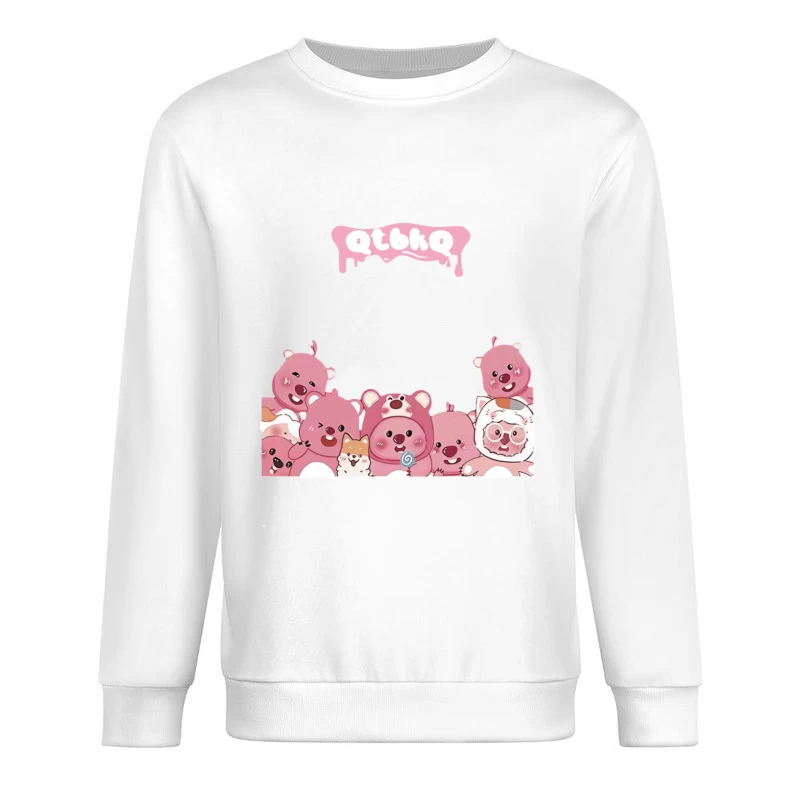 Niedliche rosa Bären und Tiere Herren Pullover Sweatshirt