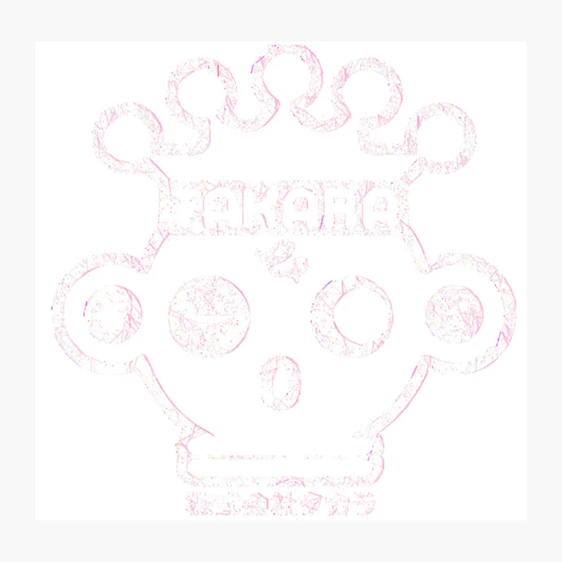 Faded Pink Crown Cartoon Sketch Logo Throw Pillow