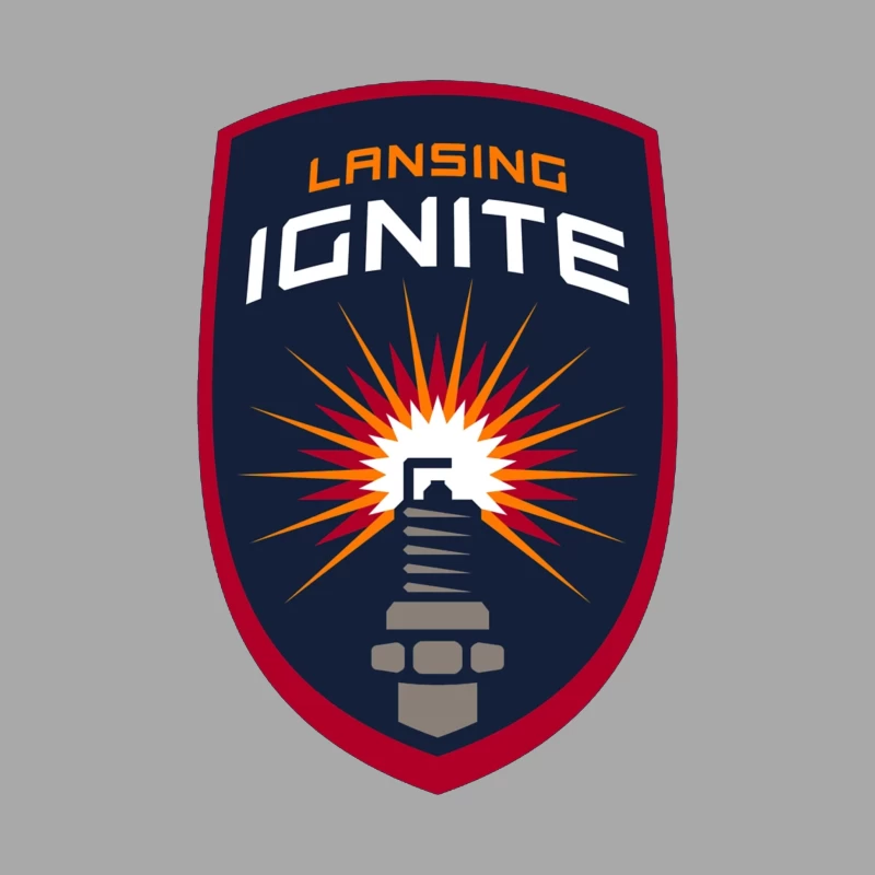 Lansing Ignite Soccer Team Shield Logo with Lighthouse Emblem Female Pullover Hoodie