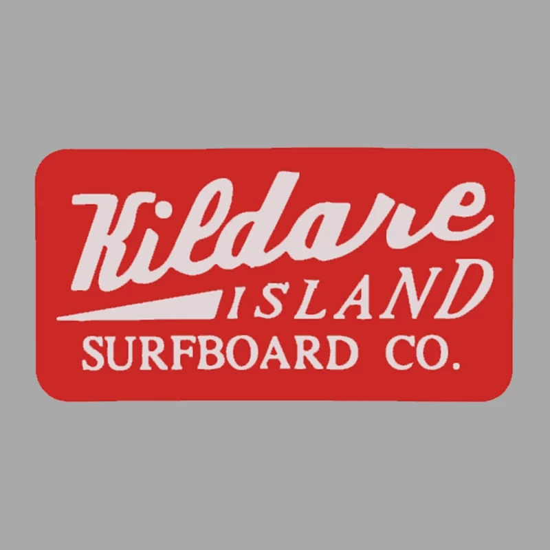 Vintage-Style Red Logo for Kildare Island Surfboard Company Female Pullover Hoodie