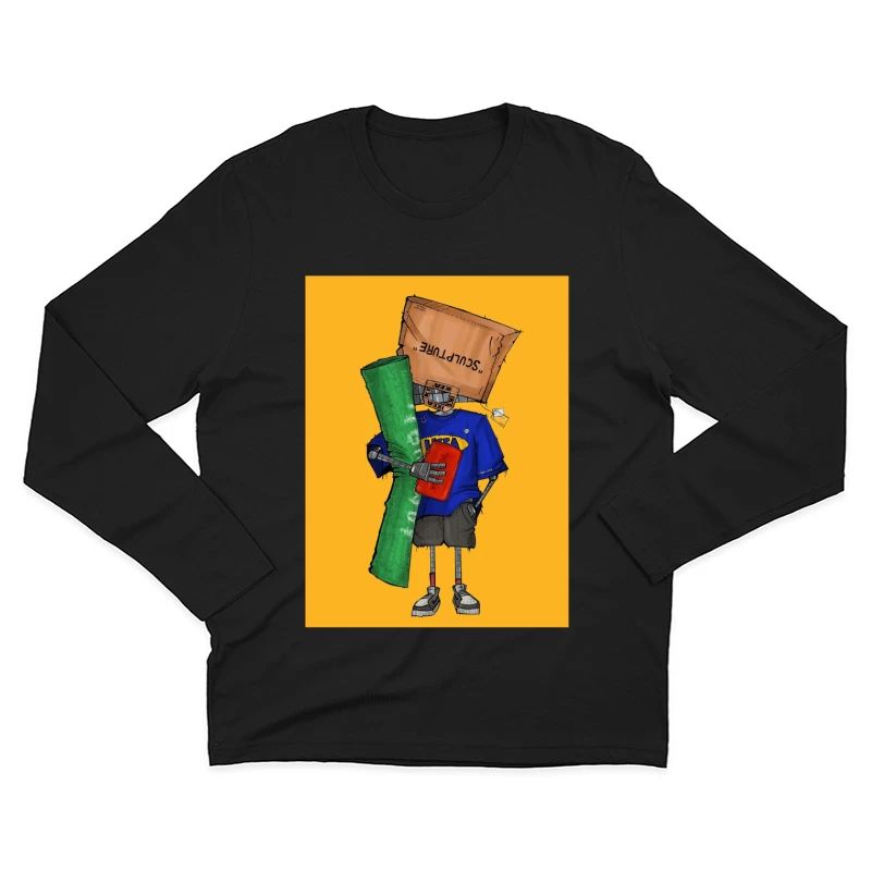 Quirky Paper Bag Robo Male Long Sleeve T-Shirt