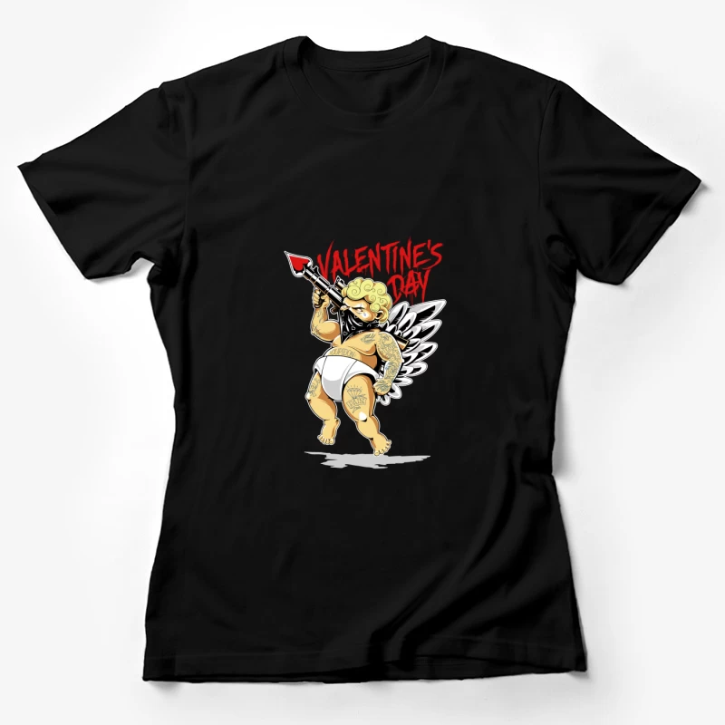 Verstörender Valentins-Engel mit Waffe Damen T-Shirt