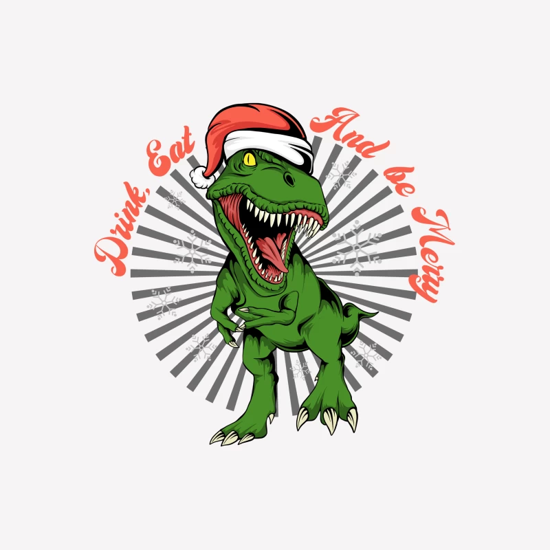 Festive Dinosaur Christmas Fun Female T-Shirt