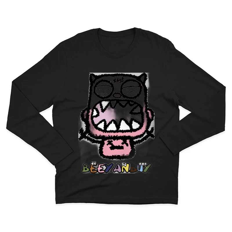 Lustiges Monster-Design mit Text Herren Langarm T-Shirt