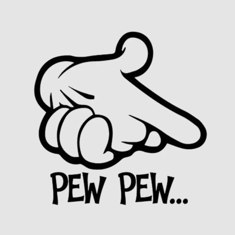 Comic-Hand mit 'Pew Pew' Herren Pullover Hoodie