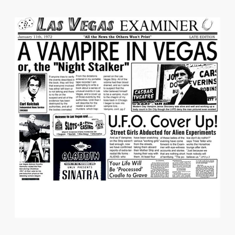 Kolchak the Night Stalker Headlines Throw Pillow
