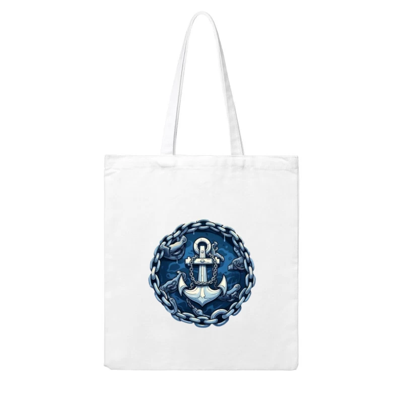 Anchor and Chains Emblem Cotton Tote Bag