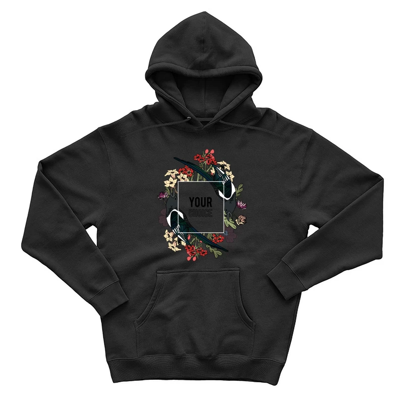 Cadre floral avec oiseaux Homme Sweat à capuche