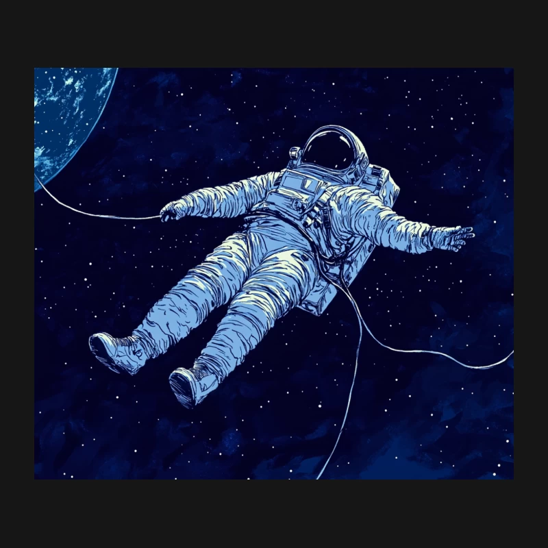 Astronaut Floating in Cosmic Expanse Mouse Pad