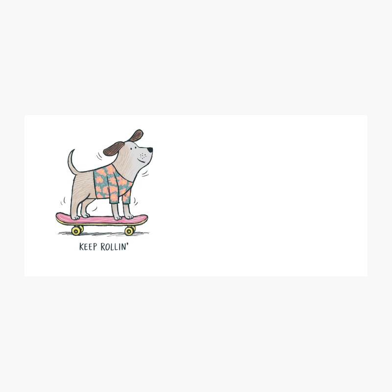 Skateboarding Dog: Keep Rollin' Cartoon Coffee Mug
